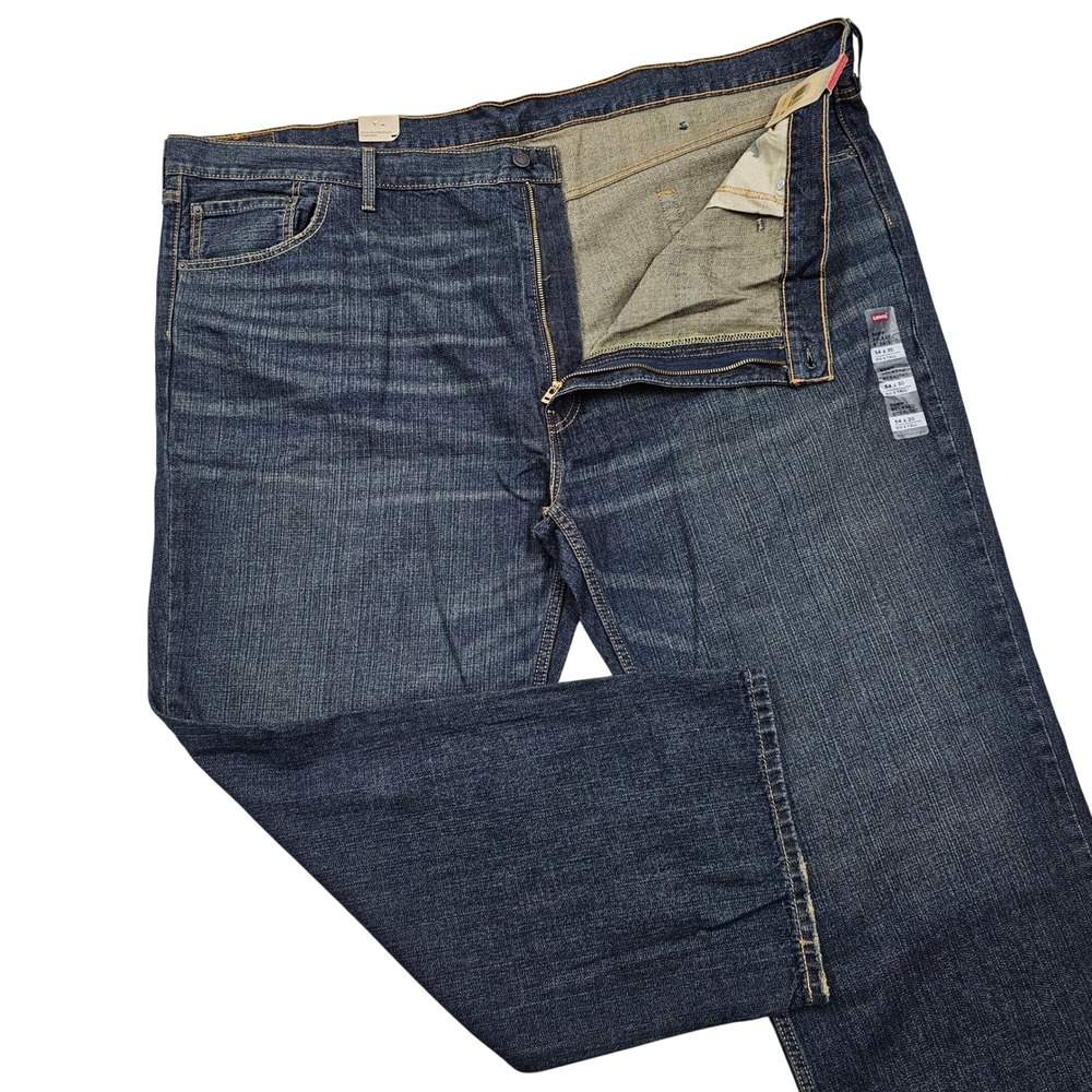 Levi's 559 Relaxed Straight Jeans Mens 54x29 Dark Wash Blue Denim NEW